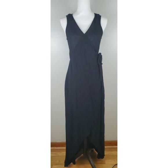 L*space Black Twilight Wrap Dress Sleeveless Pockets Small - Picture 2 of 4